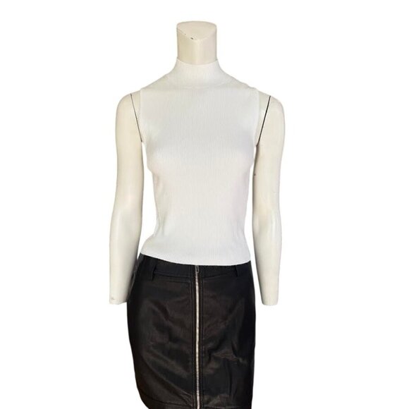 Madewell Signature Knit Mockneck Sweater Tank Cream Size M NM587 NWT - Picture 2 of 6